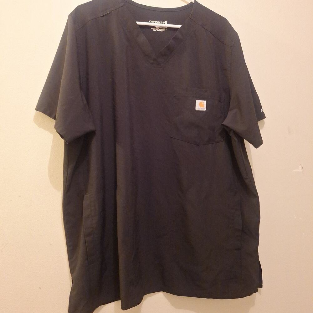 Carhartt Scrub Shirt Mens XL Modern Fit Pocket Workwear Medical Black